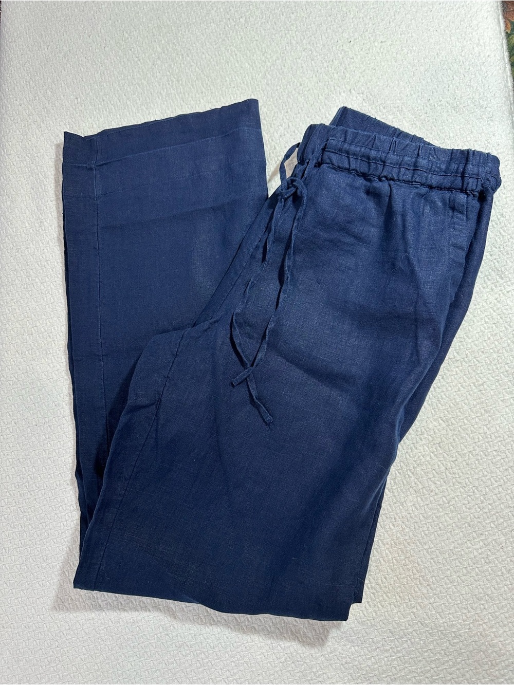 Charter Club Luxury Linen Pants – Navy Drawstring – Size S